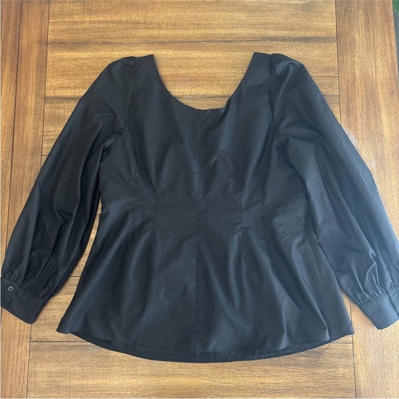 Tuckernuck Pomander Place Black Elevated Blouse 3X Long Sleeve - Picture 12 of 16